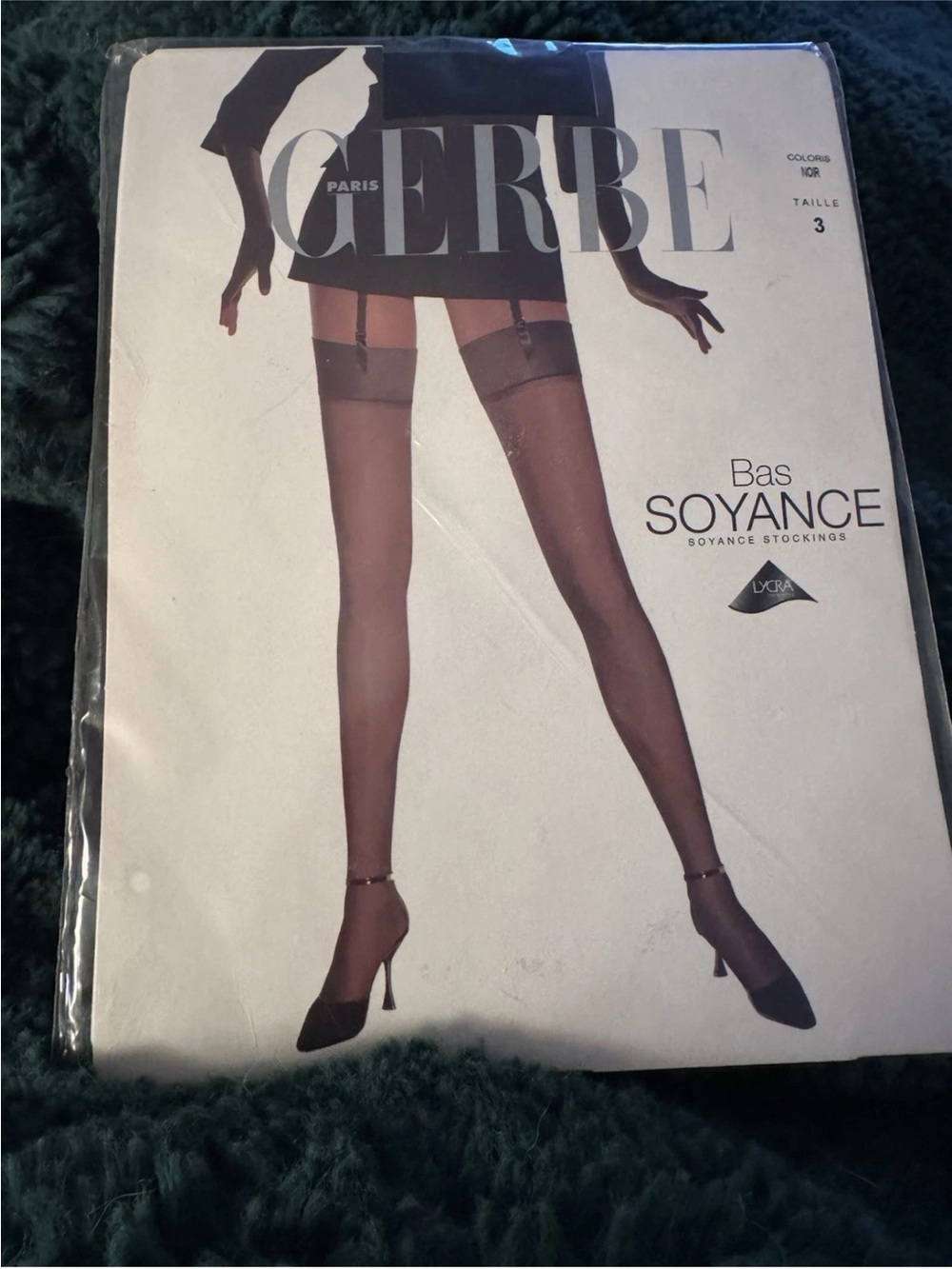 NEW GERBE Paris French Garter Stockings Thigh-Highs Made In France Size 3 Black